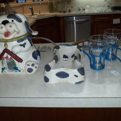 pet dish and matching biscuit jar
