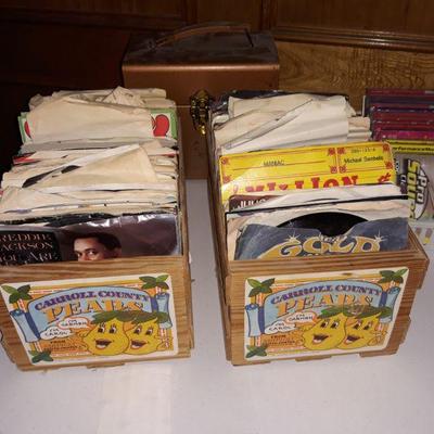 large selection of vintage 45 records