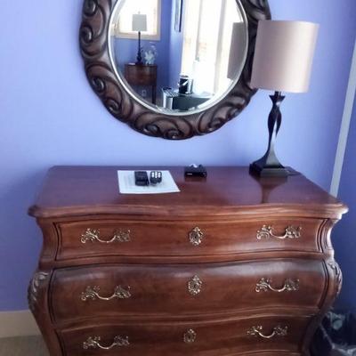 Solid wood dresser decorative mirror

