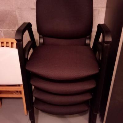 (4) black chairs