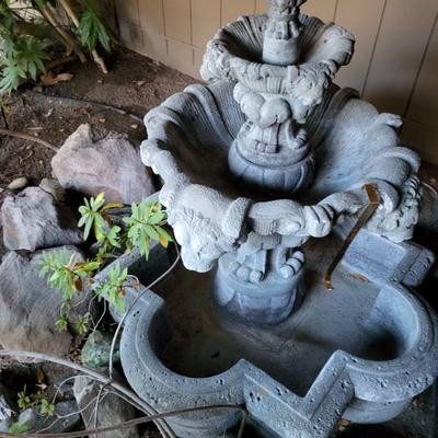 2 tier concrete fountain  all there