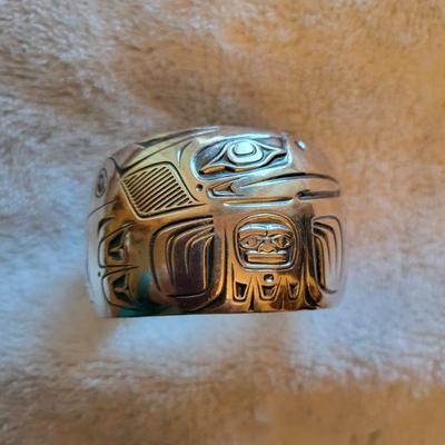 Designed by Barry Herem, the Eagle sterling cuff braclet 