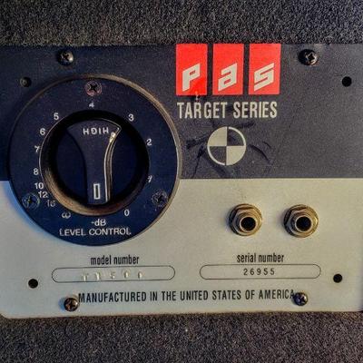 Pair of PAS T1500 Target Series loudspeakers.