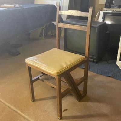 Chair and stool in one, vintage, very cool!!
Stool 34H
Base 24W
4 inch step 
15W
$50.00