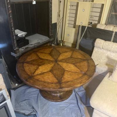 Solid Wood round table 
30 inches tall
60 inches in diameter 
$600.00 
