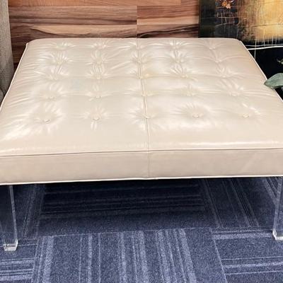 Ottoman with acrylic legs, small defect see last picture 
29.5x39.5 $90.00