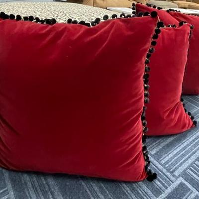 Beautiful red velvet pillows 
28x28
$50.00 each