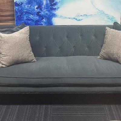 Blue navy velvet couch, 
90Lx35D
$900.00