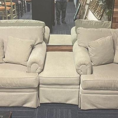 Fairfield 2 Chairs with Ottoman 
Chairs 42x42 
Ottoman 36x22
Chair $1000 each
Ottoman $200
