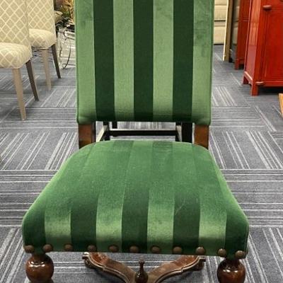 Green Acent chair with wood details.
45.4H x floor to seat 19H x
seat W 20.5
$100.00