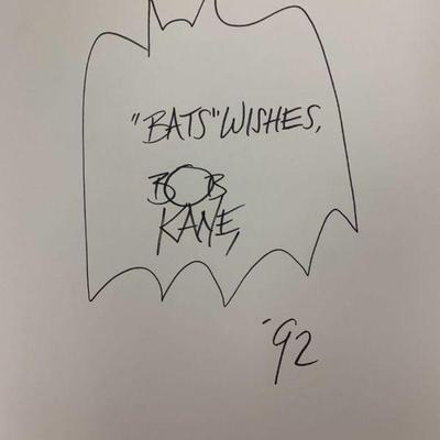 Batman signed Bob Kane sketch