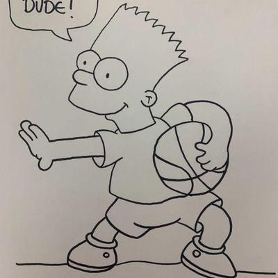 Homer Simpson signed sketch