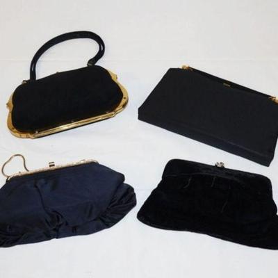 1075	GROUP OF 4 VINTAGE EVENING BAGS
