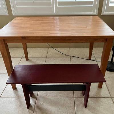 MKM279- (4) Seater Dining Table With Bench (SEE DESCRIPTION)