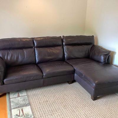 KDE043 Black Leather Modular L-Shaped Couch