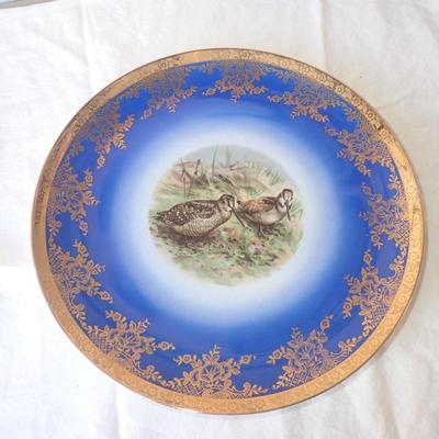 Blue and Gold gilded Bird Plate