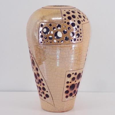 Jerry Rhodes Pottery Fine Art Raku Ceramic Vase 12