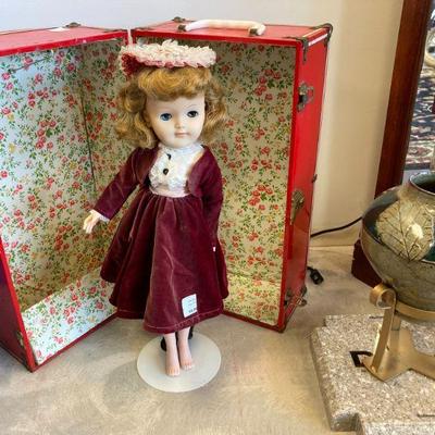 1950s era doll & trunk