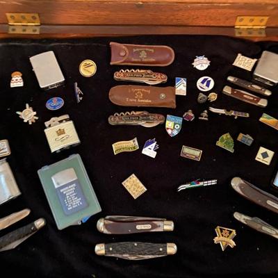 Collectible pocket knives, cigarette lighters