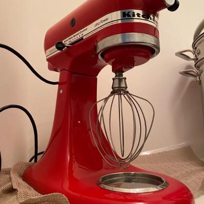 Red Kitchen Aid stand mixer