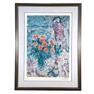 MARC CHAGALL LITHOGRAPH  |  Signed in the plate lower right (not pencil), pencil numbered lower left, ed. 152/500, showing a bouquet of...