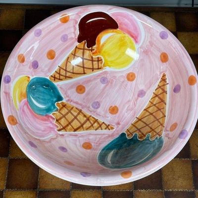 ITALIAN GELATO BOWL  |  Large painted bowl made in Italy - dia. 10.5 in.