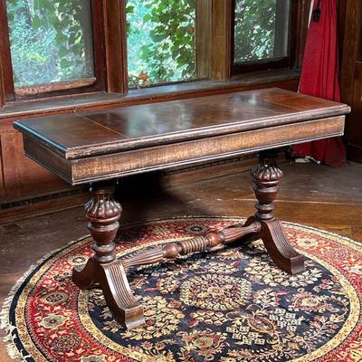EMPIRE CONSOLE TABLE  |  Trestle form carved base - l. 54 x w. 20 x h. 30 in.