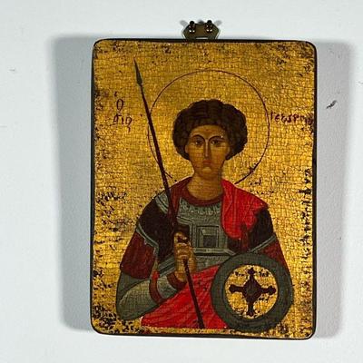 GILT ICON  |  Painted on wood - w. 6 x h. 8 in.