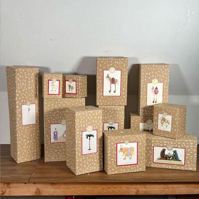 PATIENCE BREWSTER NATIVITY SCENE  |  Patience Brewster Krinkle Figure full nativity scene set, unopened in original boxes - all fit into...