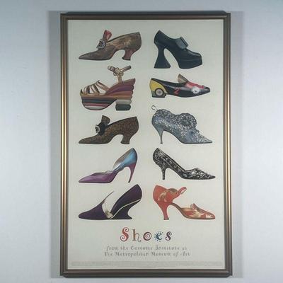 MET SHOES POSTER  |  Shoes from the Costume Institute at the Metropolitan Museum of Art - w. 23 x h. 35 1/2 in. (frame)