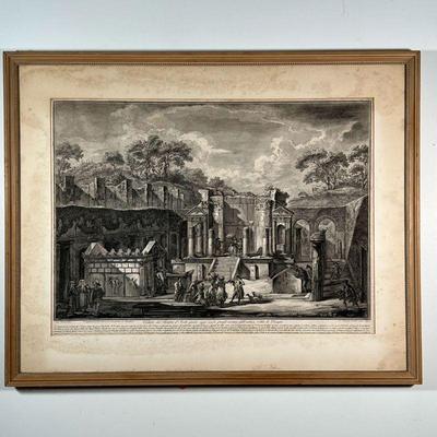 ANTIQUE ENGRAVING  |  Pompei engraving dated 1788 - w. 35 3/4 x h. 28 3/4 in. (overall)