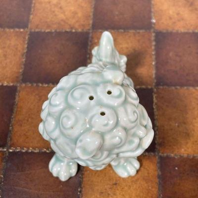 (2pc) JAPANESE KOMAINU SALT & PEPPER SHAKERS  |  Pair of komainu made in Japan - l. 3.5 x w. 2 x h. 3 in.
