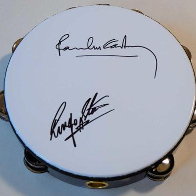 Paul McCartney and Ringo Starr signed tamborine