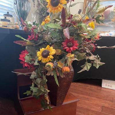 Floral Arrangement in Decorative Metal Vase