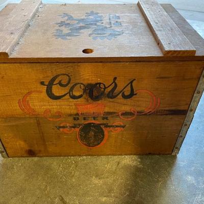 Coors beer wooden case