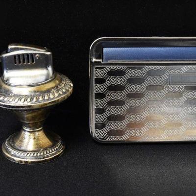 Sterling Weighted Lighter & Cigarette Rolling Box