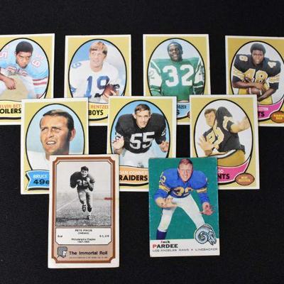 9 Various Football Trading Cards