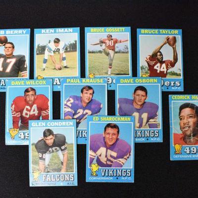 10 Topps 1971 Football Trading Cards