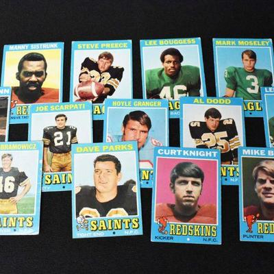 13 Topps 1971 Football Trading Cards
