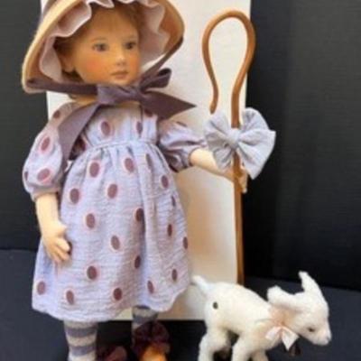 R. John Wright Doll Little Bo Peep. Comes with box and certificate. Was made exclusively for The Toy Shoppe and limited edition of 100....