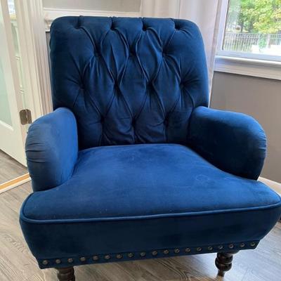 Pier1 blue tufted chair $240