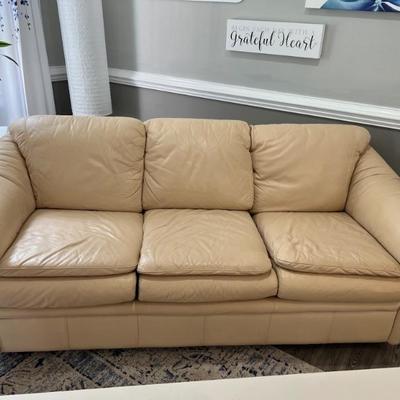 Cream leather sofa $550 x2