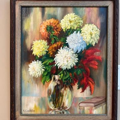 Floral bouquet oil by R. Castleton $38