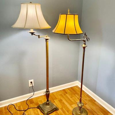 Lot 022-BR2: Brass Floor Lamp Duo