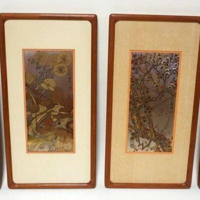 1095	SET OF 4 KINUKO SILVER, GOLD & COPPER ETCHINGS FRAMED & MATTED BY FRANKLIN MINT CIRCA 1980, APPROXIMATELY 10 1/4 IN X 20 IN
