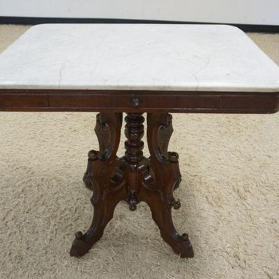 1233	WALNUT VICTORIAN MARBLE TOP TABLE
