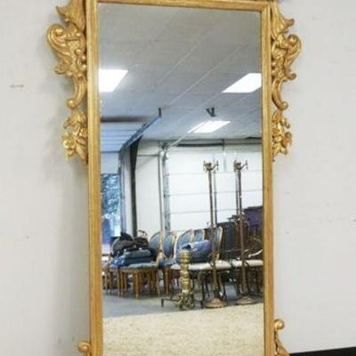 1258	LARGE FANCY PIER MIRROR IN GILT FRAME WITH SCROLL AND SHELL CARVED CRESTS AND SIDES, APPROXIMATELY 42 IN X 82 IN H
