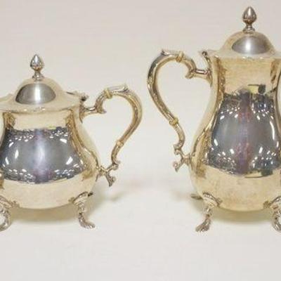 1119	STERLING 4 PIECE FOOTED TEASET BY POOLE, JACK SHEPARD REPRODUCTION, 69.7 TOZ
