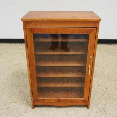1254	WINE CABINET WITH LOCKING GLASS DOOR, APPROXIMATELY 24 IN X 14 IN X 37 IN H
