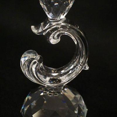 1013	SWAROVSKI CUT CRYSTAL CANDLESTICK, APPROXIMATELY 5 1/4 IN H
